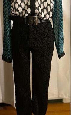 Time and Tru Flocked Black Skinny Pants Sz S